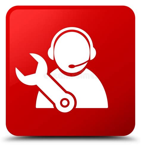 Tech Support Icon Red Square Button Stock Illustration Illustration
