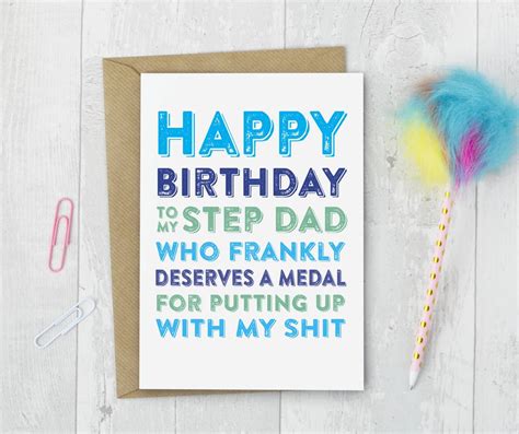 Thank You Step Dad Funny Birthday Card By Do You Punctuate