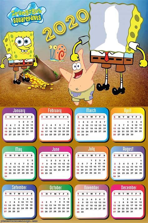 Sponge Bob Squarepants Free Printable 2020 Calendar Oh My Fiesta
