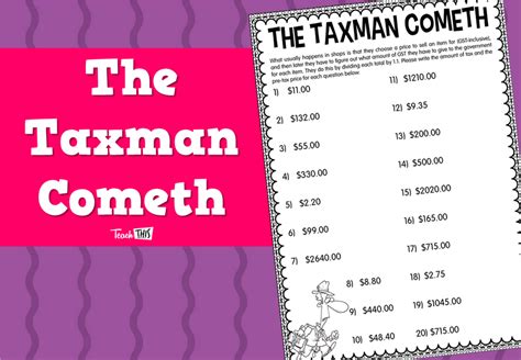 The Taxman Cometh Teacher Resources And Classroom Games Teach This