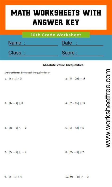 Each worksheet is visual, differentiated and fun. 10th Grade | Worksheets Free