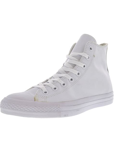 Converse Chuck Taylor All Star Leather Hi White Monochrome High Top Fashion Sneaker 11m 9m