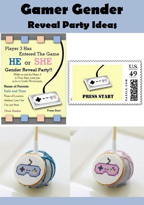 Gamer Gender Reveal Party Or Baby Shower Ideas From Zazzle Store