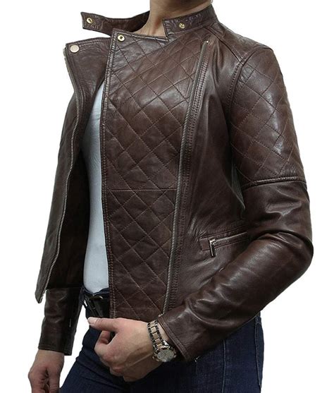Womens Classic Style Dark Brown Motorcycle Leather Jacket