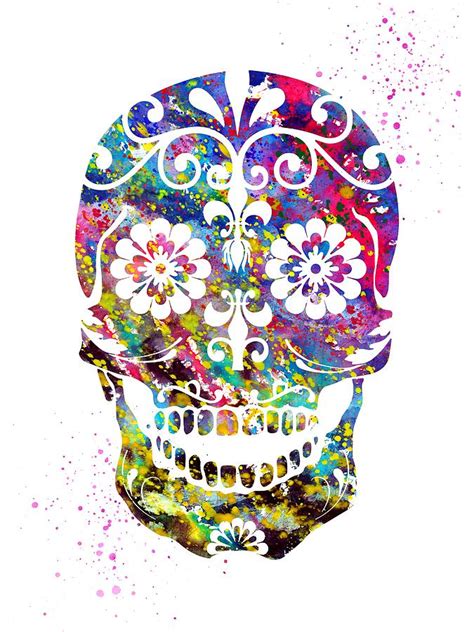 Sugar Skull Colorful Digital Art By Erzebet S Pixels
