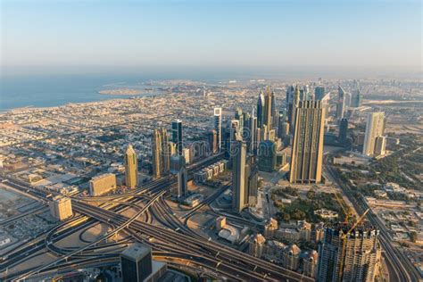 Dubai Downtown Morning Scene Stock Image Image Of Emirates Buildings