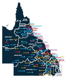 Map Of Rural And Remote Health Facilities Queensland Health