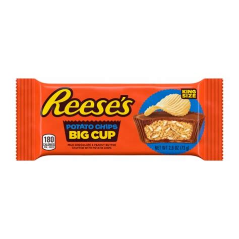 Reeses Big Cup Milk Chocolate Peanut Butter With Potato Chips King Size Cups Candy Pack 1 Pack