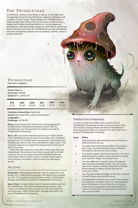 A Tiny Monster For Dungeons And Dragons Including Gamepleay Rules
