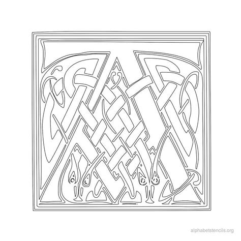 Leather tooling patterns leather carving celtic designs leather craft tutorials templates flowers free blue prints. Print Free Alphabet Stencils Celtic A (With images) | Alphabet stencils, Stencils, Alphabet