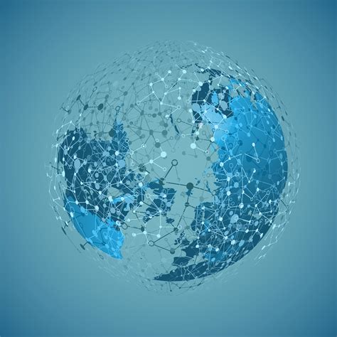 World Globe On A Blue Background Vector Illustration 311573 Vector Art