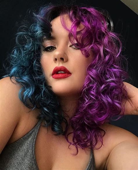 If you want the best purple hair dye brand then you may be looking at it right here. Violet Dream | Dyed curly hair, Fox hair dye, Split dyed hair