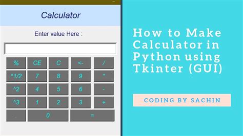 Calculator In Python Using Tkinter Gui Calculator In Python Youtube