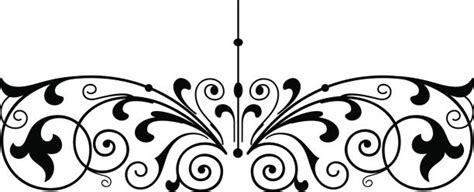 Squiggle Art Nouveau Black Border Scroll Shape Illustrations Royalty