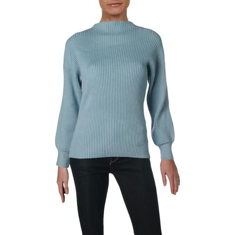 Inc Sweater Ribbed Pullover Mock Turtleneck Women Light Blue Sz M New Nwt 285 706254028288 Ebay