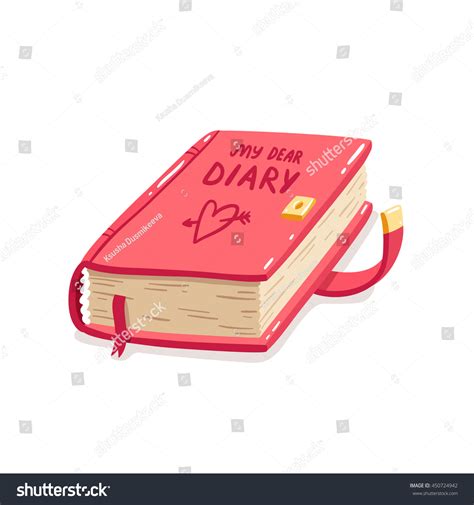 My Dear Diary Cartoon Vector Illustration Stock Vector Royalty Free Shutterstock