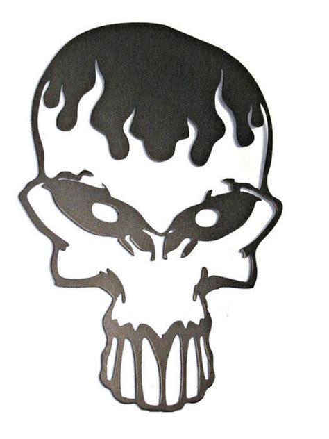 Bloody Flaming Skull Spooky Punisher 16 Gauge Metal Wall Art Etsy
