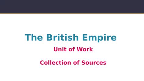 The British Empire Ks3 History Unit Of Work Teaching Resources