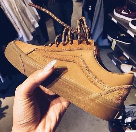 Cute Camel Nude Color Vans That Would Look Fly With An Instagram