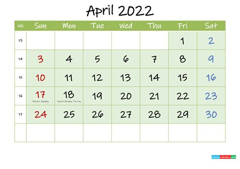 April 2022 Calendar Free Printable Calendar Templates Printable April