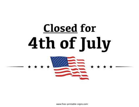 Browse the awesome coloring pages and click on the ones you like. Printable Closed For 4th Of July Sign - Free Printable Signs