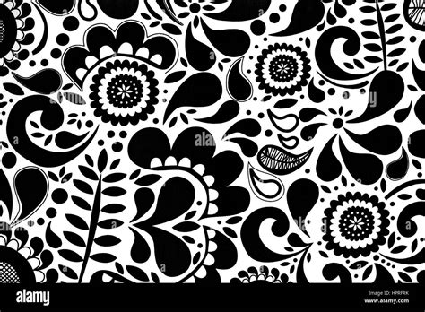 Abstract Seamless Black And White Floral Pattern Stock Photo Alamy