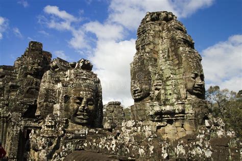 Buddha Carvings In Bayon Temple Stock Image Image Of Oriental