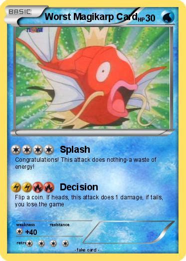 Pokémon Worst Magikarp Card Splash My Pokemon Card