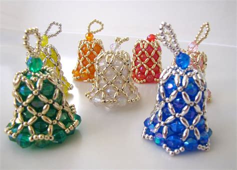 Special Order Beaded Bell Ornaments In Aurora Borealis Etsy Beaded