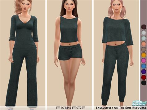 Sims 4 Ekinege Knit Lounge Set In 2021 Sims 4 Clothing Knit