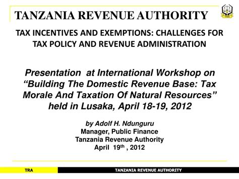 Ppt Tanzania Revenue Authority Powerpoint Presentation Free Download