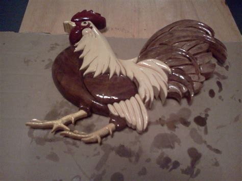 Made This Rooster For A Friends Mother Intarsia Wood Intarsia Handmade