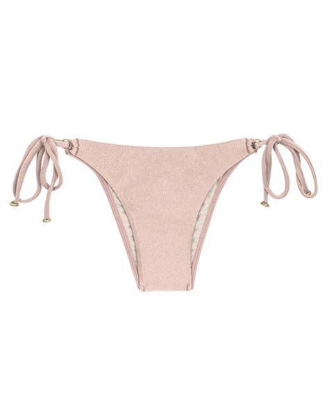 Accessorized Nude Pink Side Tie Brazilian Bikini Bottom Bottom Essence Invisible Brand Rio De Sol