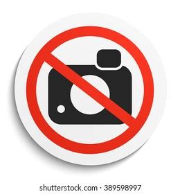 No Photos Prohibition Sign On White Stock Vector Royalty Free