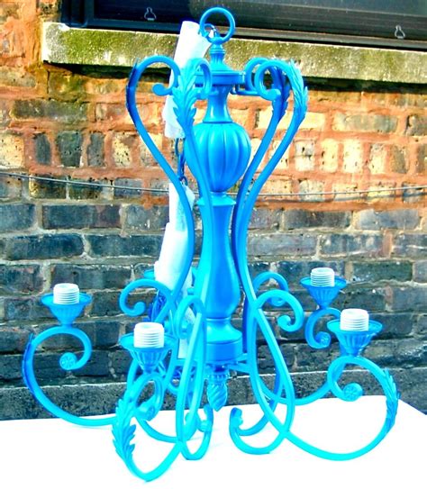 Custom Made Turquoise Chandelier By Shabby Lamps And Such CustomMade Com