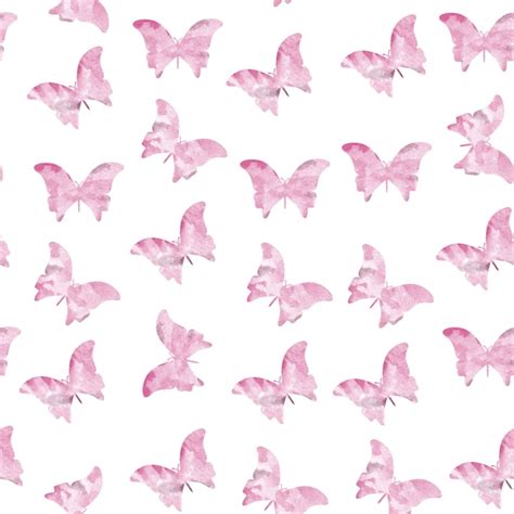 Pink Seamless Watercolor Butterflies Pattern Free Vector