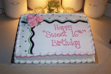 Sweet 16 Sheet Cake — Birthday Cakes Birthday Sheet Cakes Sheet Cake
