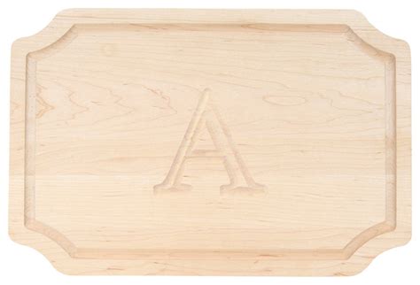 Bigwood Boards Scalloped Monogram Maple Cutting Board Contemporary