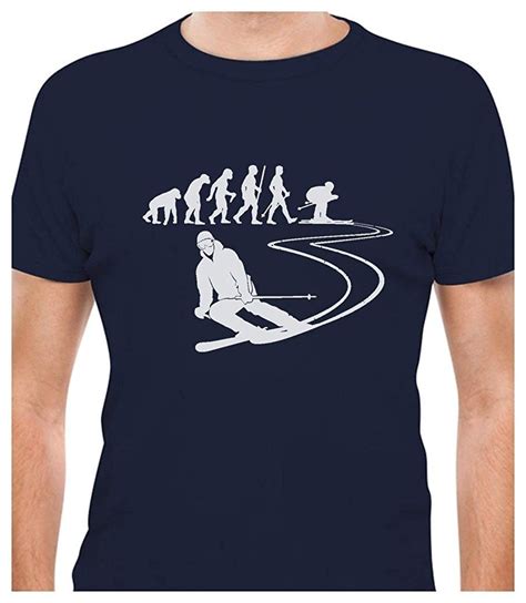 Evolution Of Ski T For Ski Lovers Skier Cool T Shirt Mens T Shirt