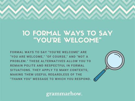 10 Formal Ways To Say Youre Welcome