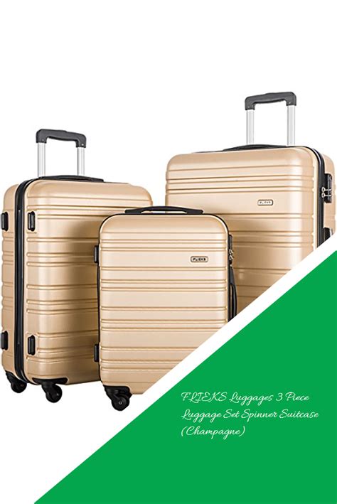 FLIEKS Luggages 3 Piece Luggage Set Spinner Suitcase (Champagne) | 3 piece luggage set, Spinner ...