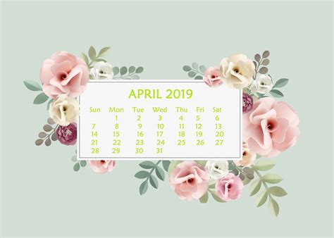 April 2019 Desktop Wallpaper With Calendar Calendar Wallpaper