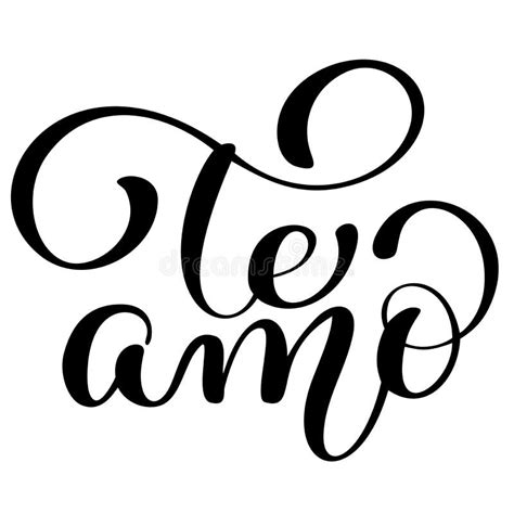 Amor De Te Amo Usted Letras Españolas Del Vector De La Caligrafía Del