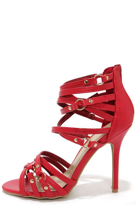Sexy Red Heels High Heel Sandals Strappy Heels 3100