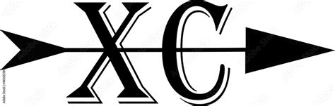 Black Cross Country Running Logo Xc With Black Arrow Stock Illustration