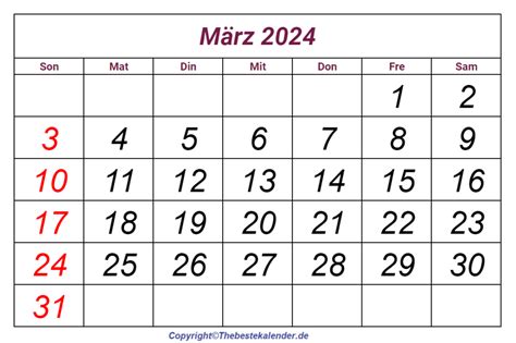 März 2024 Kalender Zum Ausdrucken The Beste Kalender