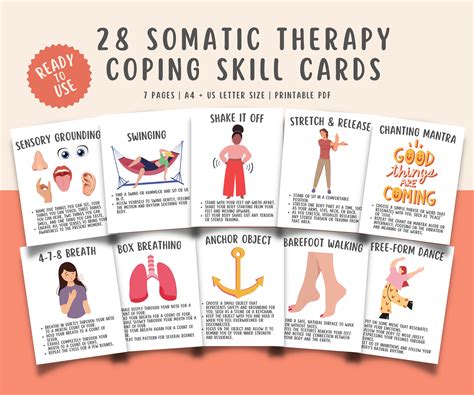 28 Somatic Therapy Coping Skill Cards For Nervous System Etsy Australia