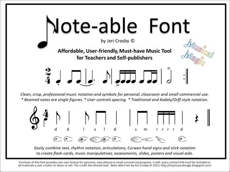 Music Notation Symbols Font