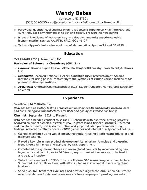 How to write a cv learn how to make a cv that here's a chemist resume sample that makes things happen. Entry-Level Chemist Resume Sample | Monster.com