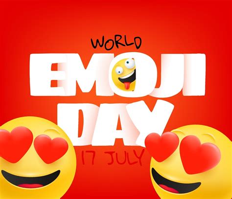 World Emoji Day Greeting Card Happy Emoji Day Vector Greeting Card 17